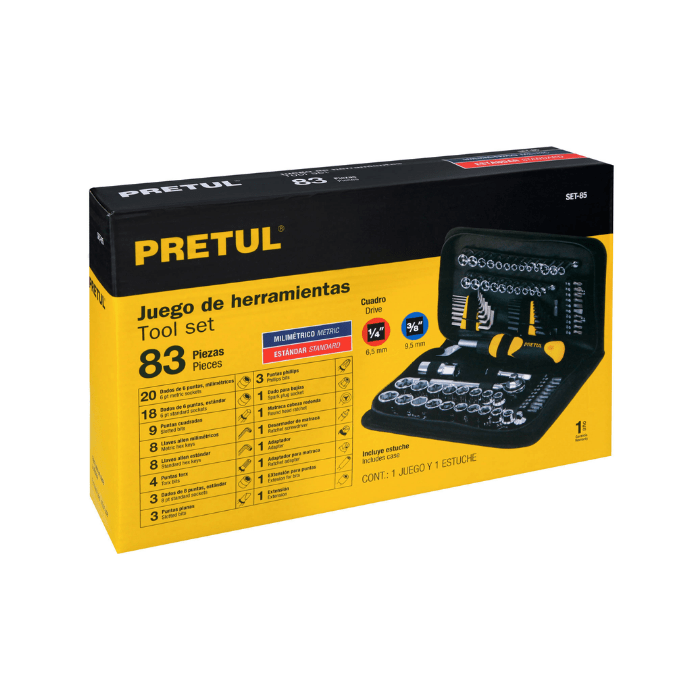 JUEGO DE HERRAMIENTAS X 83 UND (22984) PRETUL1