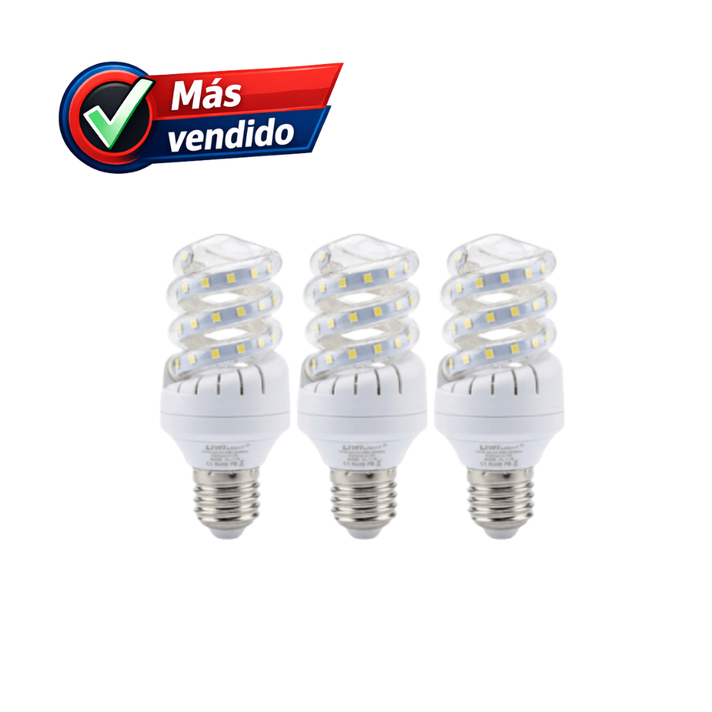 PACK X 3 UNDS FOCO ESPIRAL LED 9W1