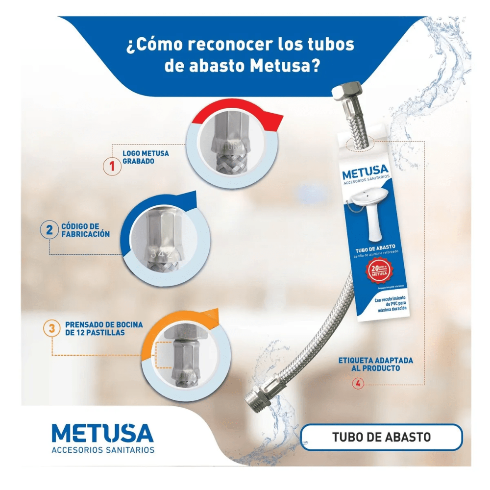TUBO DE ABASTO 7/8'' METUSA3