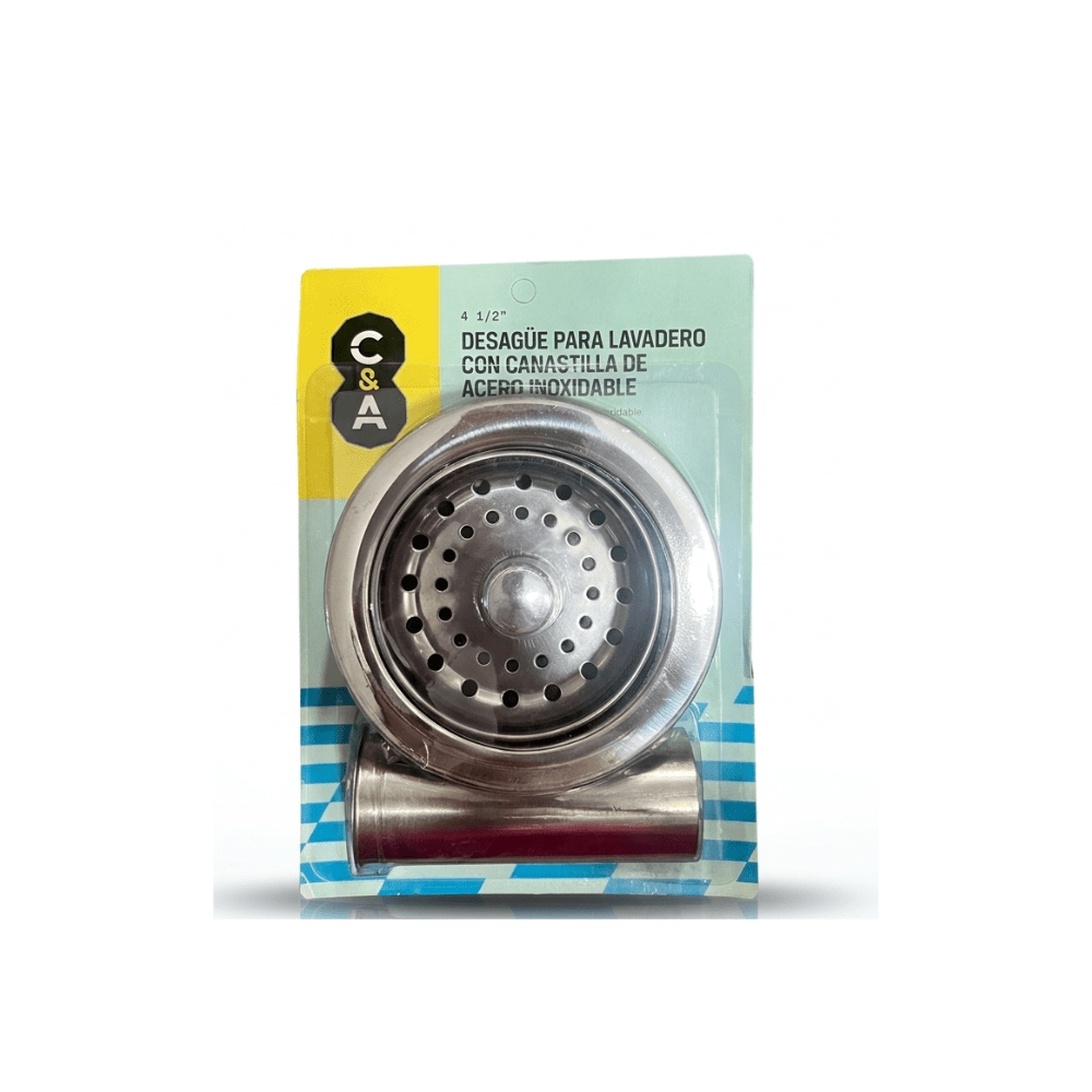 DESAGUE P/LAVADERO TODO ACERO INOX. 4 1/2