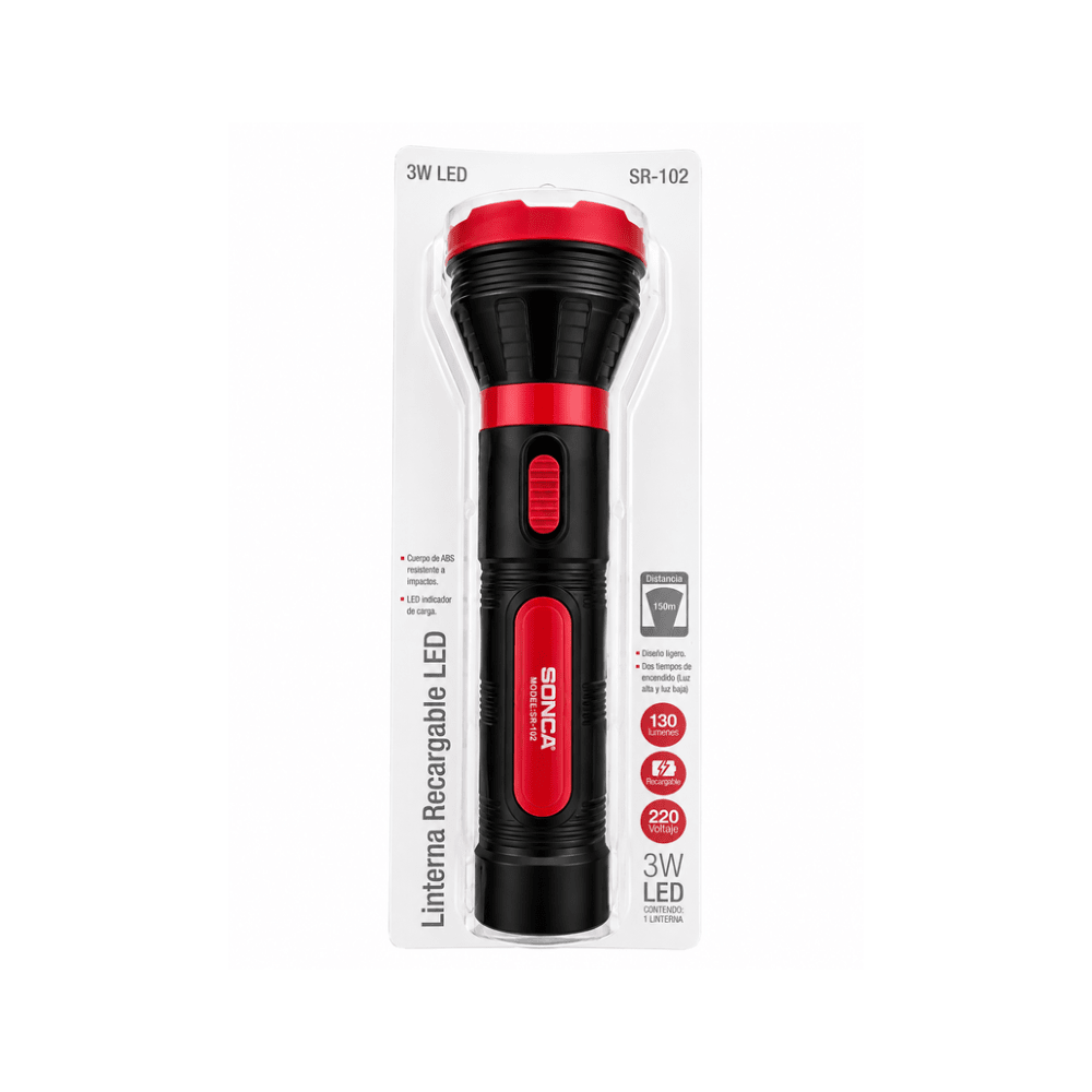 LINTERNA RECARGABLE LED 3W M/ SONCA1