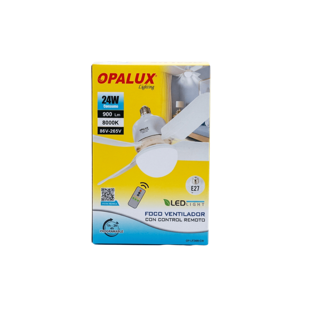 FOCO VENTILADOR LED CON CONTROL REMOTO OP-LF24W-CW OPALUX3