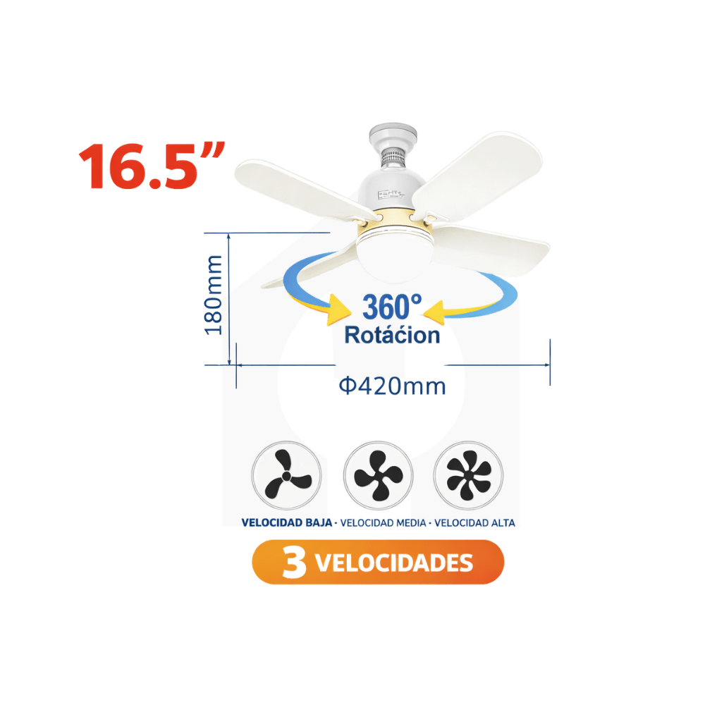 FOCO VENTILADOR LED CON CONTROL REMOTO OP-LF24W-CW OPALUX2