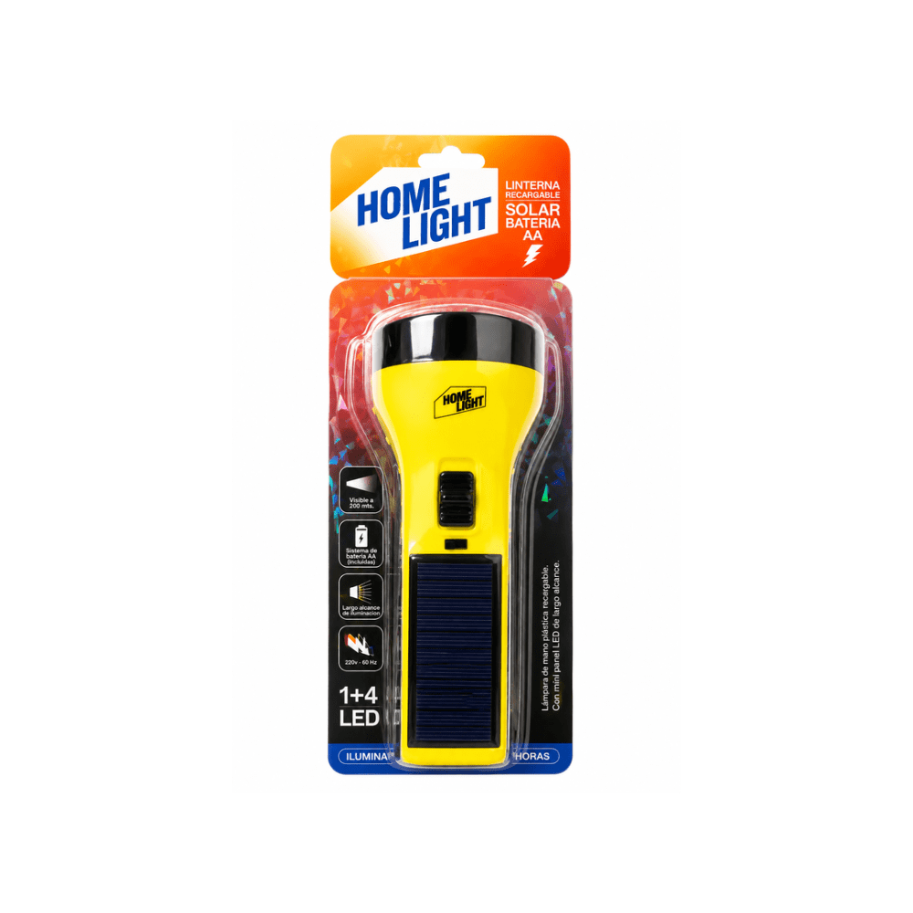 LINTERNA RECARGABLE SOLAR C/PILA AA HOME LIGHT1