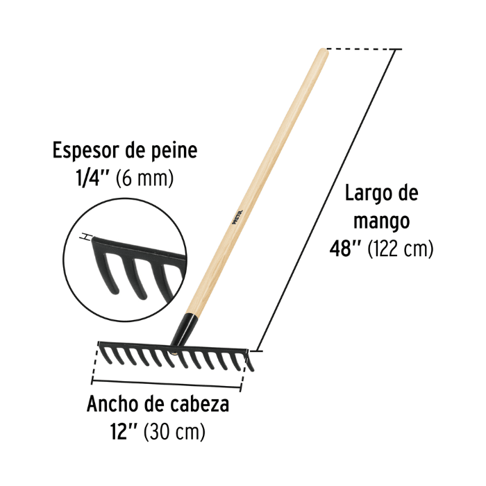 RASTRILLO 12 DIENTES (22697) PRETUL2