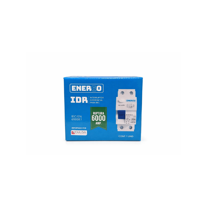 LLAVE TÉRMICA DIFERENCIAL 2 x 25A RIEL ENERGO1