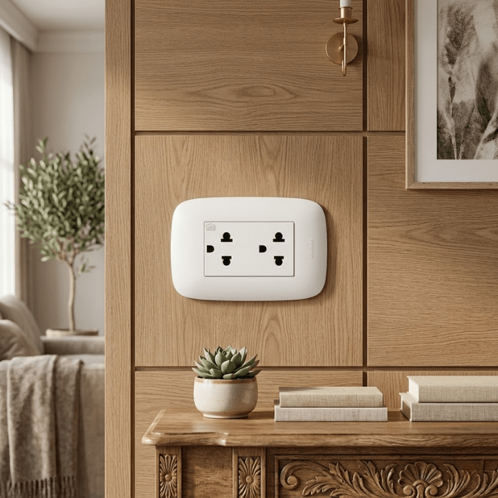 TOMA DOBLE UNIVERSAL LINEA TIERRA (P1222) BTICINO2