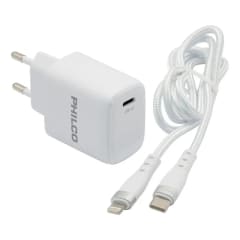 CARGADOR DE PARED RÁPIDO USB-C A LIGHTNING