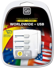 ADAPTADOR UNIVERSAL WORLDWIDE + 2 USB – GO TRAVEL