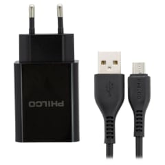 CARGADOR DE PARED 2.1A CON CABLE MICRO USB