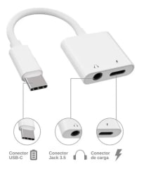 ADAPTADOR TIPO C A AUDIO 3.5MM + CARGA