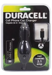 CARGADOR DE AUTO USB-C CON CABLE INCLUIDO DURACELL