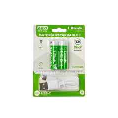PILAS RECARGABLES AA 1,5V USB-C X2