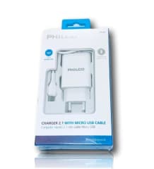 CARGADOR DOBLE USB PHILCO BLANCO