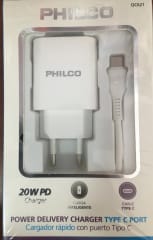 CARGADOR DE PARED PHILCO CARGA RAPIDA   CON PUERTO DE C A C
