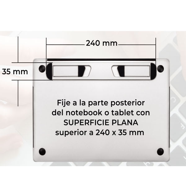 SOPORTE ADHESIVO DE ALUMINIO PARA NOTEBOOK PEGABLE2