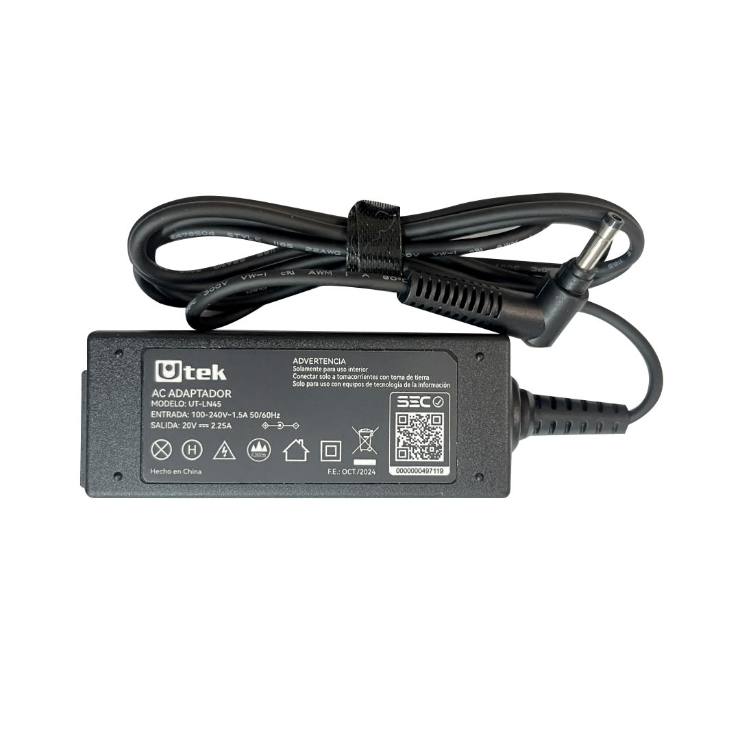 CARGADOR NOTEBOOK LENOVO 20V/2,25A/45W PIN 4,0×1,7MM1