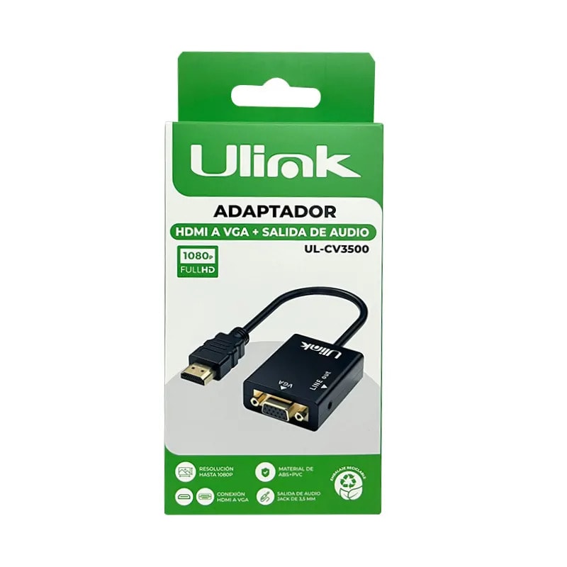 ADAPTADOR HDMI A VGA +SALIDA DE AUDIO2