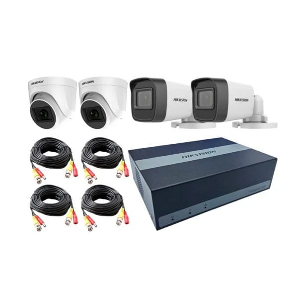 KIT DE VIDEOVIGILANCIA 4CH COLORVU 2 BULLET + 2 DOMO SSD 300GB2