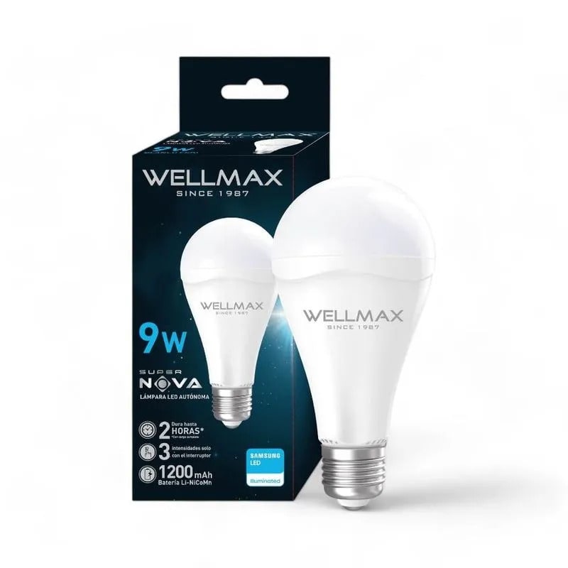 AMPOLLETA LED DE EMERGENCIA SUPERNOVA 9W LUZ CÁLIDA1