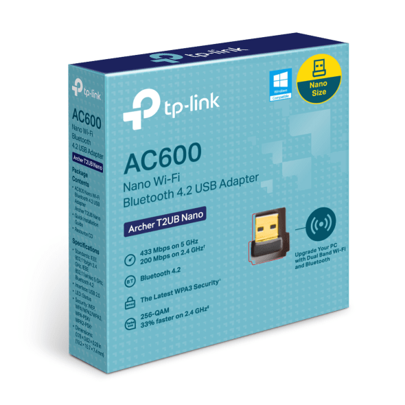 ADAPTADOR USB NANO WI-FI AC600 + BLUETOOTH ARCHER T2UB NANO2