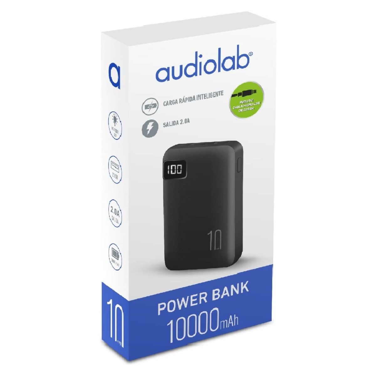 POWERBANK 10000MAH NEGRO AUDIOLAB2