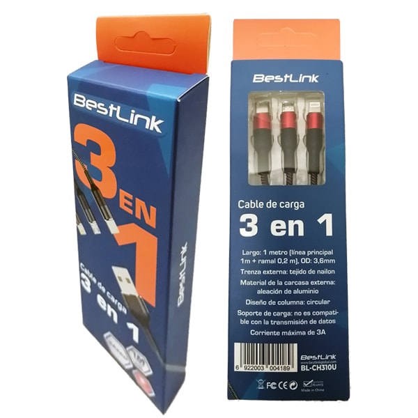 CABLE DE CARGA RAPIDA 3 EN 11