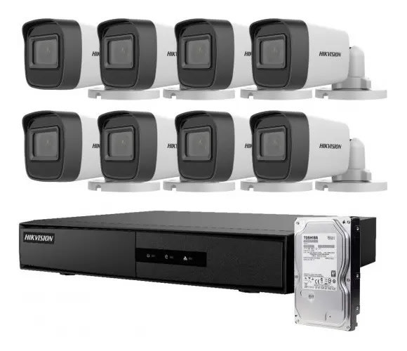 KIT DE VIDEOVIGILANCIA 8CH 8 CÁMARAS BULLET FULL HD 2.8MM1
