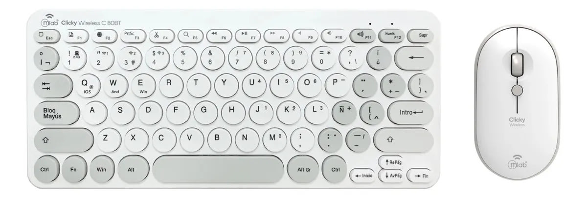 KIT DE TECLADO Y MOUSE INALÁMBRICO CLICKY C90BT1
