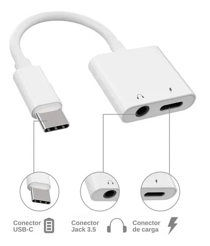 ADAPTADOR TIPO C A AUDIO 3.5MM + CARGA1