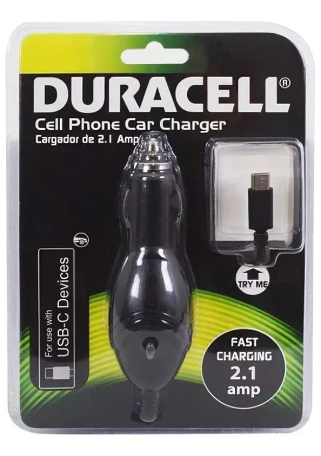 CARGADOR DE AUTO USB-C CON CABLE INCLUIDO DURACELL1