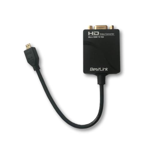 ADAPTADOR DE VIDEO HD MICRO HDMI A VGA + SALIDA DE AUDIO BESTLINK1