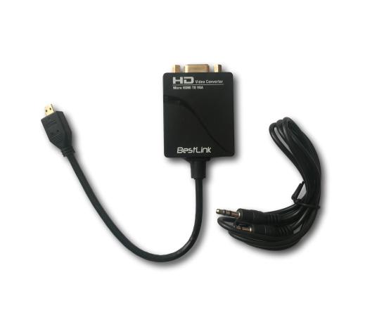 ADAPTADOR DE VIDEO HD MICRO HDMI A VGA + SALIDA DE AUDIO BESTLINK2