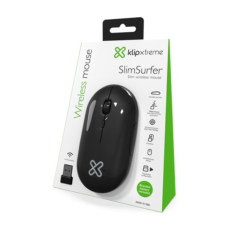 MOUSE INALÁMBRICO SLIMSURFER BLACK1