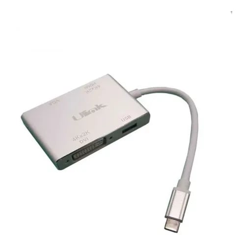 ADAPTADOR MULTIPUERTO USB-C A HDMI-DVI-VGA-USB 3.01