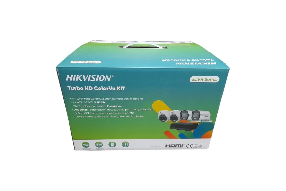 KIT DE VIDEOVIGILANCIA 4CH COLORVU 2 BULLET + 2 DOMO SSD 300GB1