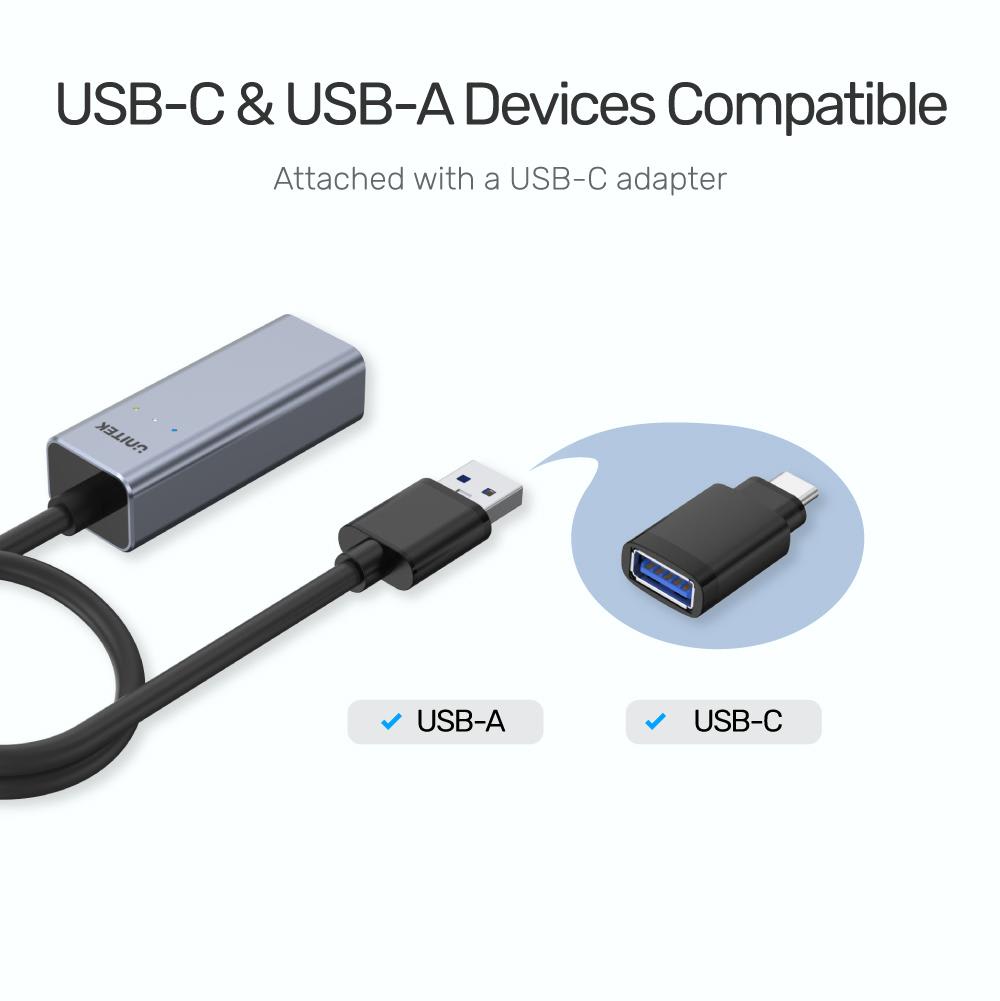 ADAPT. USB 3.0 A RJ45 GIGA C/ADAPT. TIPO C UTEK5