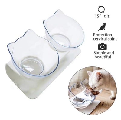 plato doble elevado gato protege cuello plato doble elevado gato protege cuello