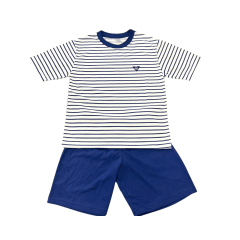 PIJAMA CORTO HOMBRE LISTADO BLANCO