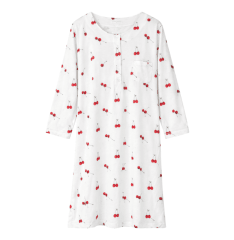 CAMISA DORMIR MANGA LARGA CEREZAS