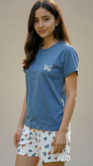 PIJAMA CORTO MUJER 2/PZAS. MARIPOSAS