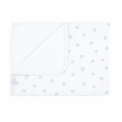 MANTILLA ALGODON BEBE ESTRELLAS GRISES
