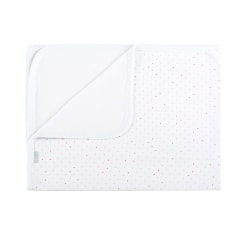 MANTILLA ALGODON PUNTOS ROSADOS