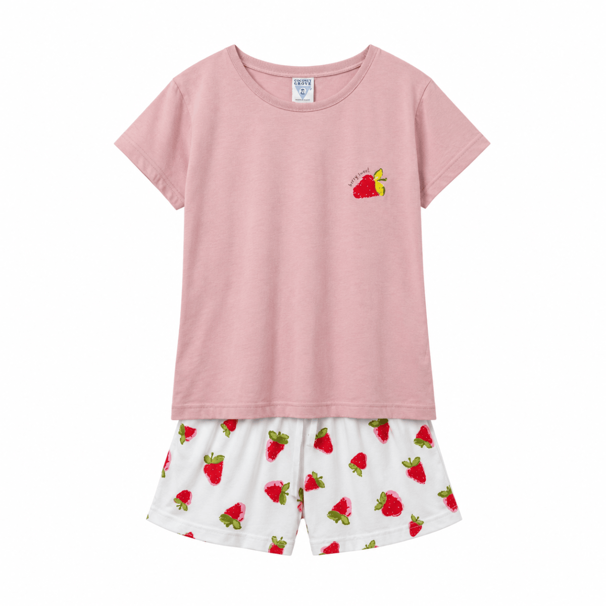 PIJAMA CORTO MUJER 2/PZAS. ROSADO FRUTILLAS1
