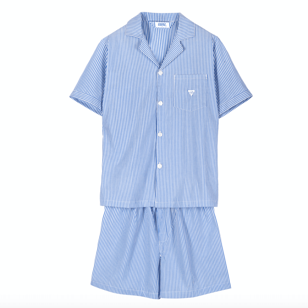 PIJAMA CORTO CLASICO LISTADO CELESTE1