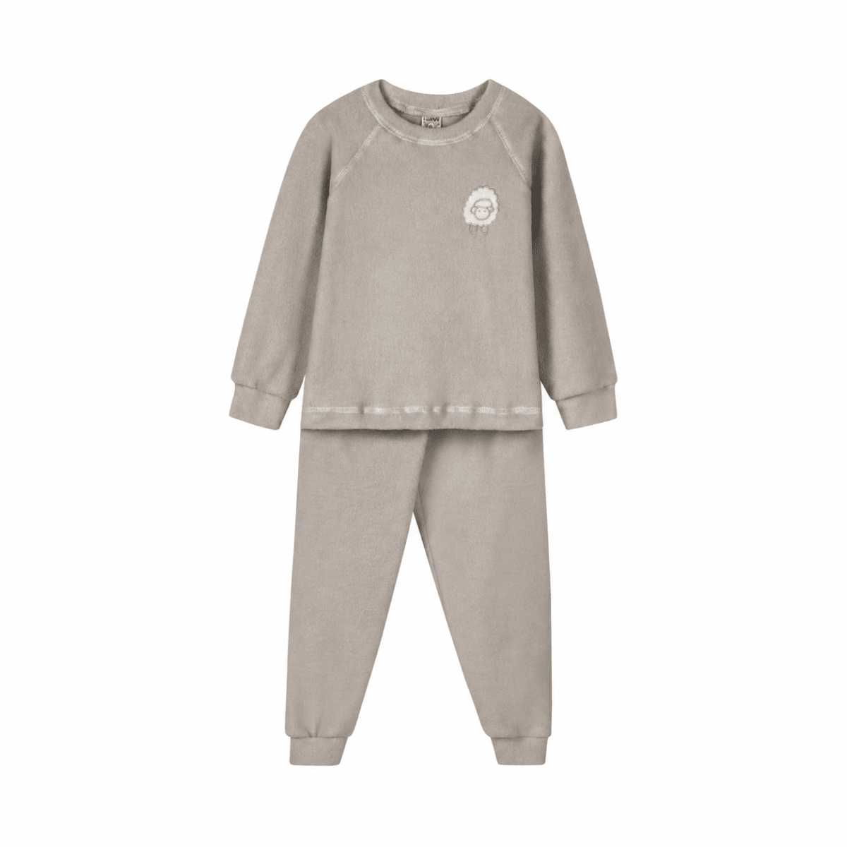 PIJAMA CORDERITO 2/PZAS. CAFÉ1