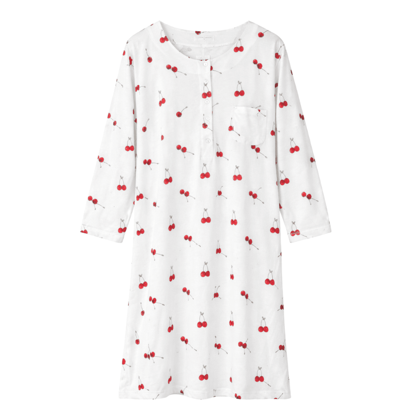 CAMISA DORMIR MANGA LARGA CEREZAS1