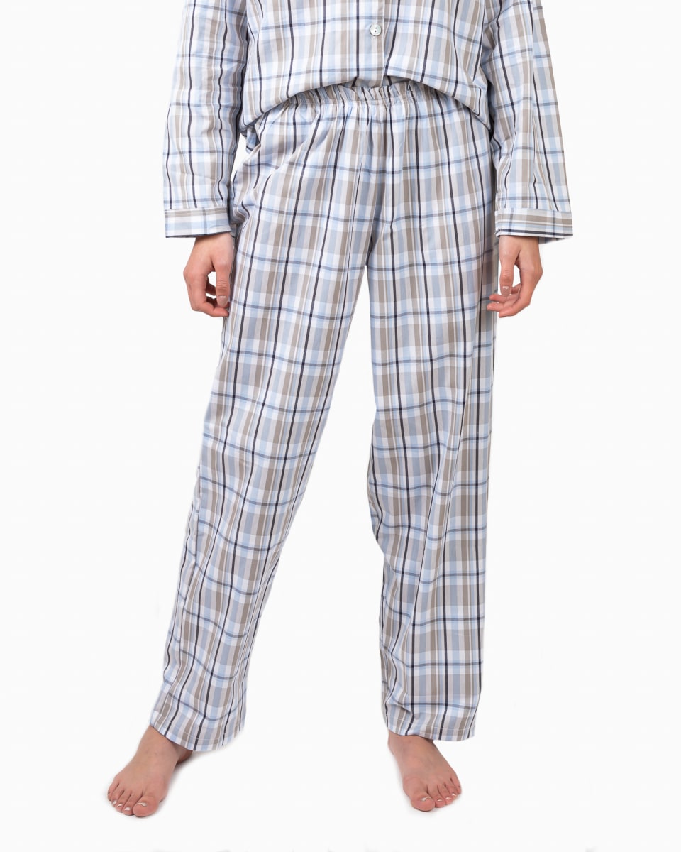 PIJAMA CLÁSICO ABOTONADO CUADRILLE CELESTE5