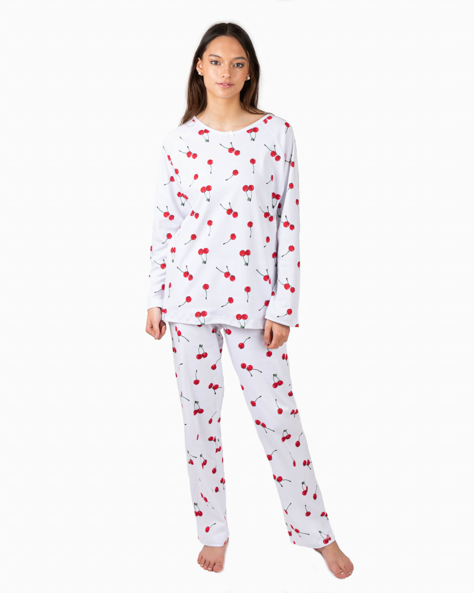 PIJAMA ALGODON MUJER 2/PZAS. CEREZAS1