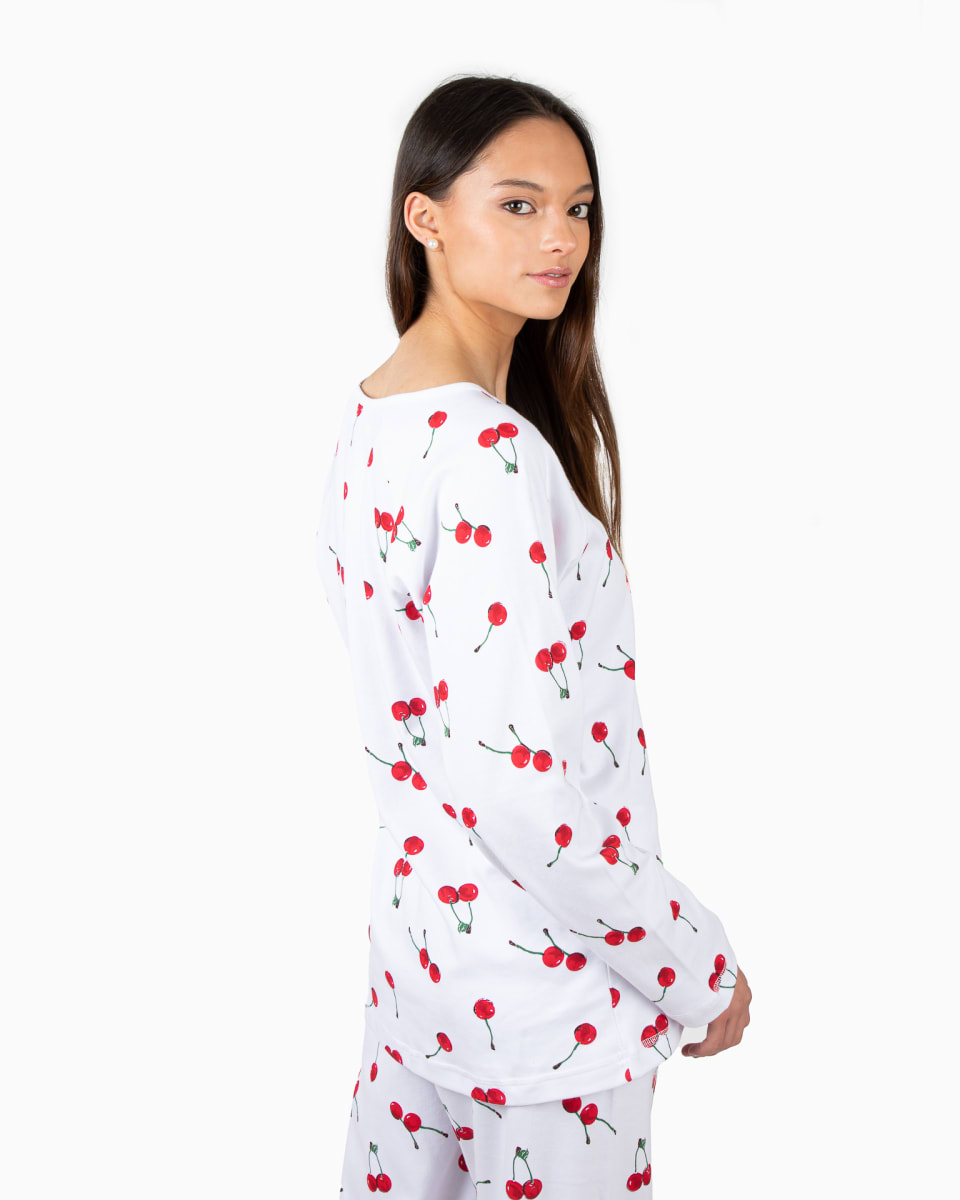 PIJAMA ALGODON MUJER 2/PZAS. CEREZAS3